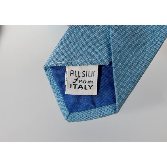 Vtg Dunhill Italy Silk Blue Necktie Old Money Wedding Preppy Business Corporate - Picture 13 of 15